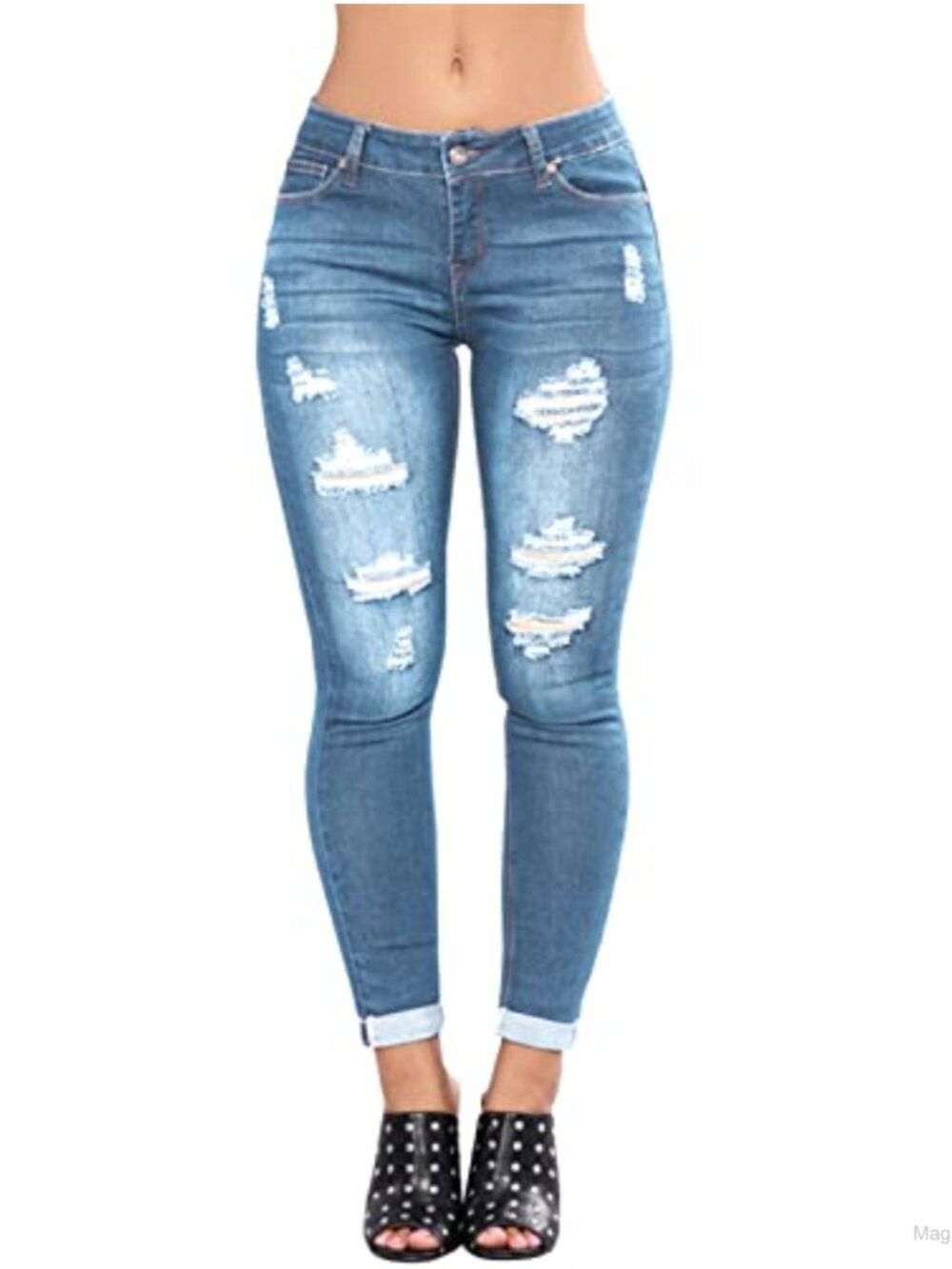 Ripped Slim Fit Stretch Butt Lifting Skinny Jeans